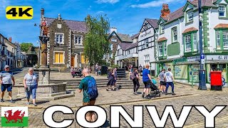 CONWY Town Centre Full Walk Tour WALES 4k [upl. by Alvita602]