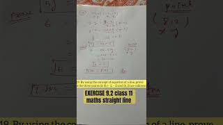 Q19 By using the concept of equation of a line prove that the three points 3 0 – 2 – 2 and [upl. by Rubie]