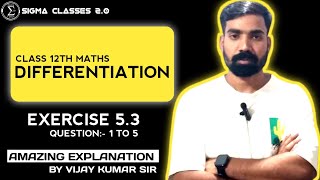 Differentiation class 12th Ex52 Q1to 5 Differentiation [upl. by Urba]