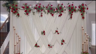 DIY  Simple amp Easy Criss Cross Floral Backdrop diy  pool noodle backdrop [upl. by Elbertine100]