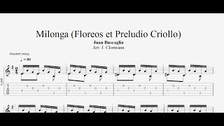 Juan Buscaglia  Milonga Floreos et Preludio Criollo  Tab [upl. by Zetrok]