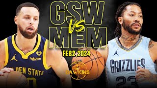 Golden State Warriors vs Memphis Grizzlies Full Game Highlights  February 2 2024  FreeDawkins [upl. by Anawad]