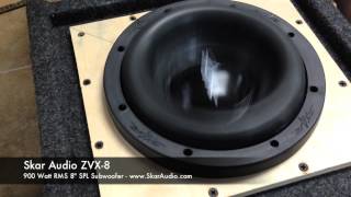 Skar Audio ZVX8 SPL 8quot 900 WATT RMS Subwoofer IN ACTION [upl. by Nalyak]