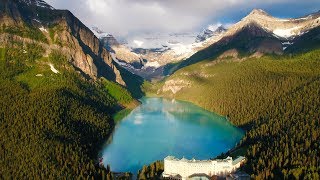 Above the Rocky Mountains  Banff in 4K Nature Relaxation™ Ambient Aerial Film  Music for Healing [upl. by Jezabelle357]