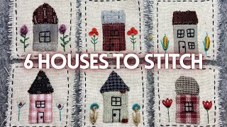 How To Make Slow Stitched Art Using Scrap Fabric  Houses  embroidery stitching slowstitching [upl. by Deeas]