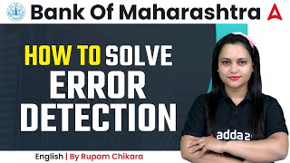 Bank of Maharashtra Recruitment 2023  English  How to solve error detection [upl. by Sinnek]