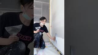 How to Prepare Tiles Wall ​ Wall paint​ Fast amp Beauty part 6312 [upl. by Hugh]