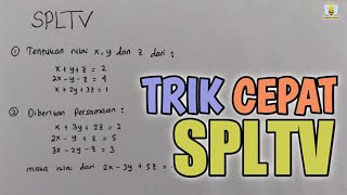 TRIK MEMAHAMI PERSAMAAN LINEAR TIGA VARIABEL‼️ [upl. by Carman]