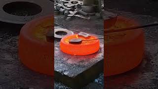 Wheel flange forging process [upl. by Mattheus]