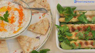 Greek Whipped Feta Dip wYoghurt amp Grilled Asparagus  Σάλτσα Φέτας με Γιαούρτι amp Σπαράγγια Σχάρας [upl. by Oremor]