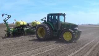 Planting Corn With A John Deere 6420 and John Deere 1760 Planter [upl. by Eveam922]