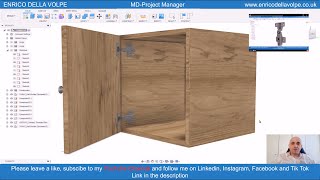 Tutorial Autodesk Fusion360 How to build a Cabinet unit with clip hinges [upl. by Drofla815]