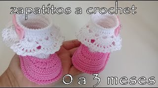 Botines tejidos a crochet para bebe modelo karen 0 a 3 meses [upl. by Nnylram]