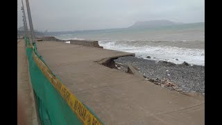 Miraflores Mar destruye tramo de malecón de la Costa Verde [upl. by Dnesnwot617]