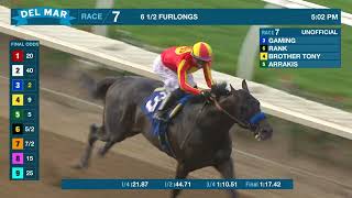 Gaming wins race 7 at Del Mar 81124 [upl. by Ojeitak368]