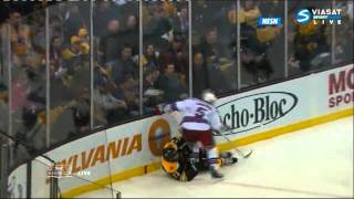 Dan Girardi HITS Milan Lucic Rangers amp Bruins NHL Mar 26 2011 [upl. by Godart621]