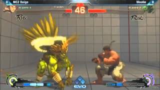 EVO 2012 SSF4 AE 2012 Daigo Umehara Ryu vs Woolie Blanka [upl. by Enael]