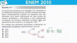 ENEM 2010 Matemática 36  Porcentagem e Cura da Hepatite C [upl. by Greg]