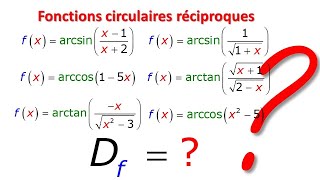 DOMAINE DE DEFINITION DES FONCTIONS CIRCULAIRE RECIPROQUE ARCSIN ARCCOS ARCTAN [upl. by Nydia]