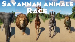 Savannah Animals Races in Planet Zoo included African Elephant Lion Cheetah Giraffe amp etc [upl. by Eidnil601]