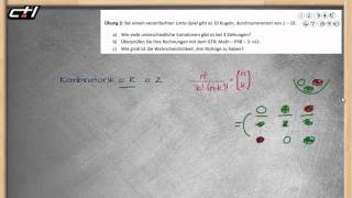 Kombinatorik  Ohne Zurücklegen und ohne Reihenfolge ★ Übung 2 [upl. by Marabelle]