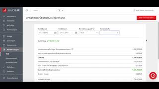 sevdesk  EinnahmenÜberschussRechnung EÜR [upl. by Eldredge]