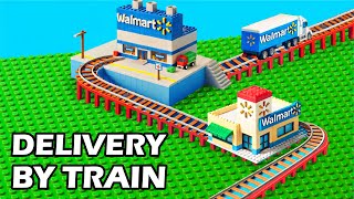 Building LEGO Smart Elevator Connect 2 Train Railway for Walmart [upl. by Anilosi229]