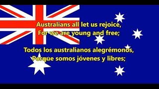 Himno nacional de Australia  Anthem of Australia ENES letra [upl. by Ahtanamas388]