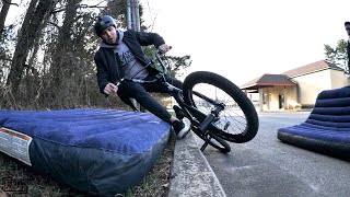 Air Mattress Crashing To Learn A New Trick  Scotty Cranmers BMX Journey [upl. by Akkim399]