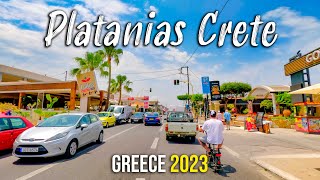 Chania Crete driving through Platanias Kreta Greece 2023 [upl. by Anirbac]