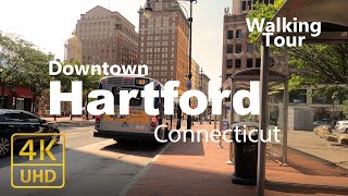 Hartford 4k  Walking Downtown  Connecticut USA  City amp Park views [upl. by Eerrahs202]