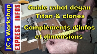 Compléments dinfos guide rabot dégau Titan amp MAC ALLISTER  EXPRESS INFOS 001 [upl. by Grote]