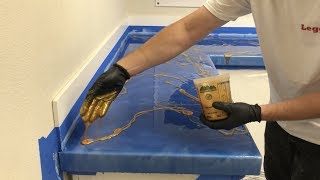 Installing Metallic Epoxy Countertop Kit with my Hands [upl. by Maccarthy]