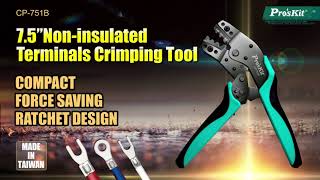 ProsKit CP751B 75”Noninsulated Terminals Crimping Tool [upl. by Notrub]