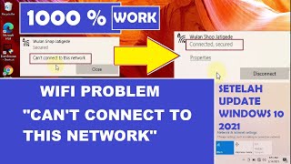 How to Fix Wifi Cant Connect to This Network After Windows 10 Update [upl. by Redmund12]