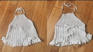 crochet halter guide with frills [upl. by Rawdan816]