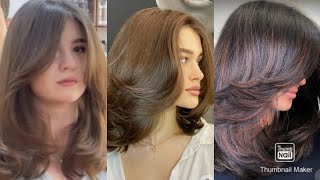 Curtain Bang with Layered Hair cut ideas style blonde  color highlights [upl. by Duvall]