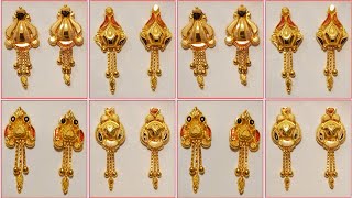 18ct gold jhali hallmark jewellery with price lightweight earrings designgold earring for women [upl. by Ayel653]