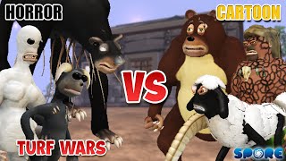 Horror vs Cartoon Turf War  Horror vs Cartoon S4  SPORE [upl. by Eresed]