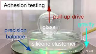 Adhesion testing polydimethylsiloxane silicone elastomer against glass [upl. by Dagny]