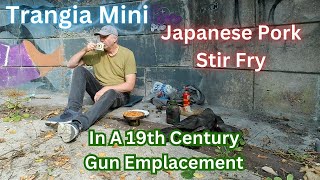 Trangia Mini  Japanese Pork Stir Fry in A 19th Century Gun Emplacement [upl. by Eibba]