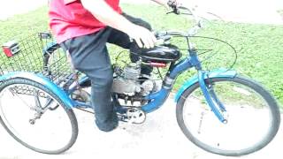 Motorized Bicycle  Tricycle Bretts Bike Trek Part 1 [upl. by Anilahs]