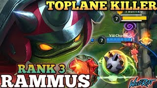 RAMMUS TOPLANE MVP PLAY FULL REFLECT TANK BUILD TOP 3 GLOBAL RAMMUS BY Vãi Chu Bin  WILD RIFT [upl. by Engdahl]