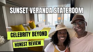 Unveiling the Celebrity Beyond Stateroom  detailed review of the Sunset Veranda balcony stateroom [upl. by Drofniw100]