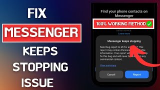 How To Fix Messenger Keeps StoppingCrashing Problem  Messenger Keeps Stopping Problem Solved [upl. by Eelloh]