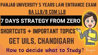 PU BA BCOM LLB Entrance exam preparation Strategy Punjab University 5 year Law 2024 Syllabus Book [upl. by Esertal143]