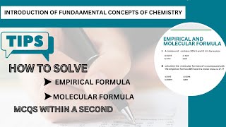 Tricks to solve Empirical and Molecular formula Mcqs mdcat neet ecat entrytest [upl. by Neelram]