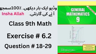 General Math Class 9 Chapter 6 Exercise 62 Qs 1829  Class 9 Arts Maths Chapter 6 Exercise 62 [upl. by Tyra]