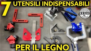 7 utensili indispensabili per lavorare il legno e non solo Attrezzi falegnameria squadra 90 gradi [upl. by Fortna]