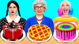 Wednesday vs Grandma Cooking Challenge  Funny Challenges by BaRaDa [upl. by Torbert455]